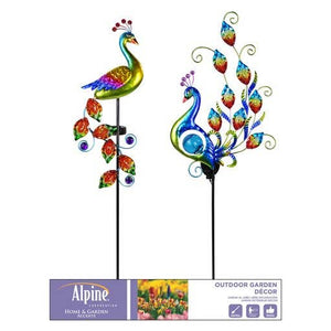 Solar Peacock Stake w/ Led Lights