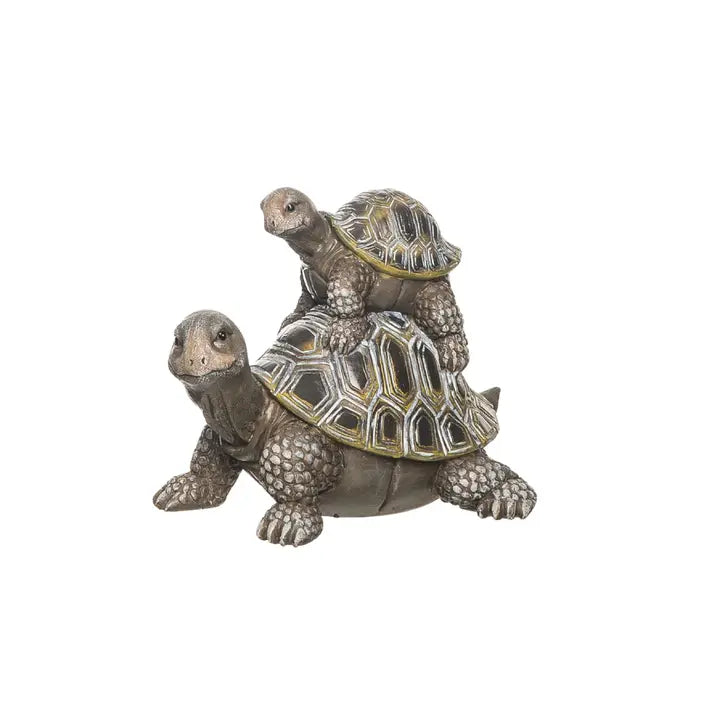 Resin Stacked Turtle Figure Spring Home Décor