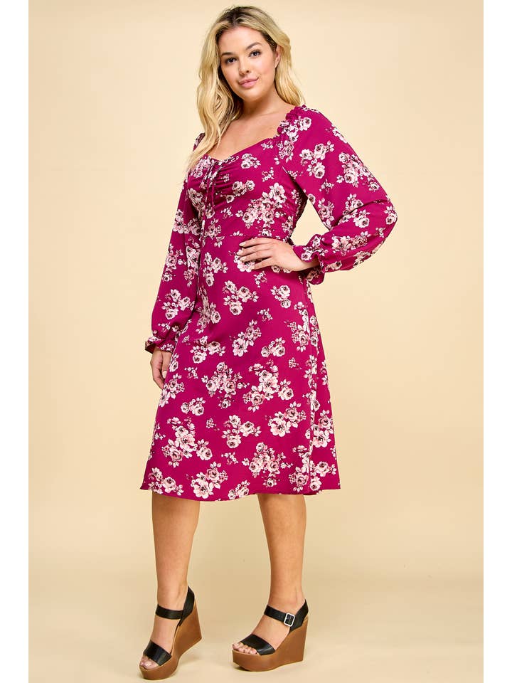 Plus Size Long Sleeve Midi Corset Dress – Hooked on Pickin'