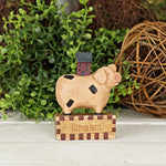 Country Figurine Block-Pig with House-Dream