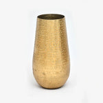 Alum Gold Hammered Vase-6 x 6 x 11 in