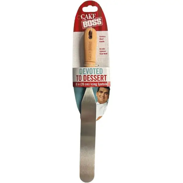 8" Icing Spatula - Devoted To Dessert - Wood Handle With Stainless Steel Head