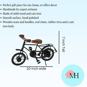 Wooden Iron Bicycle Centerpiece - Rustic Vintage Style