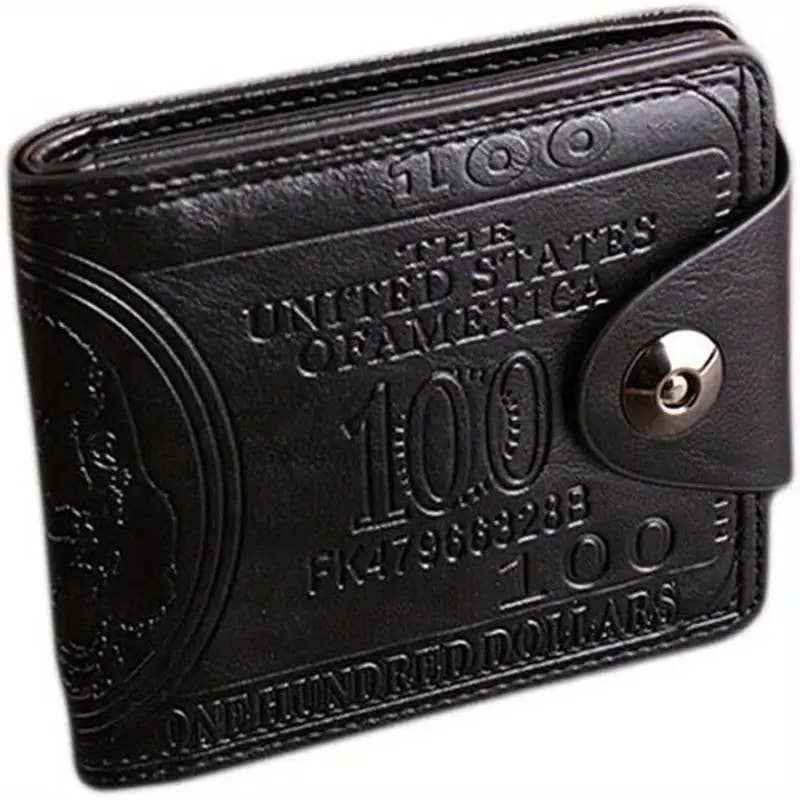 Men's Us Dollar Bill Leather Bifold Wallet