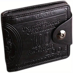 Men's Us Dollar Bill Leather Bifold Wallet
