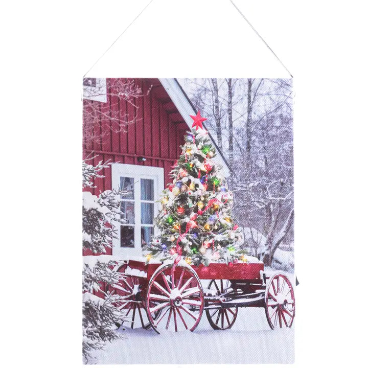 Light Hanging Buckboard- Wall Decor. Lights Up! Has a Timer!