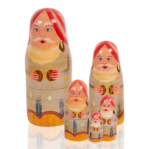 Wooden Russian Bishop Nesting Doll Set with 5 Dolls
