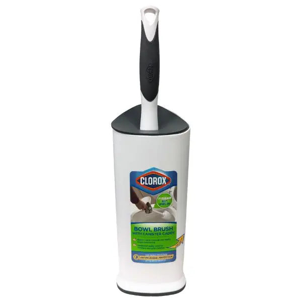 Clorox Bowl Brush With Canister Caddy - Splash Guard Style - Modern Design Caddy - Ventilated