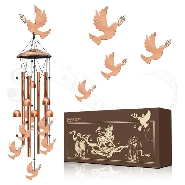 The Dove - Embrace The Calm - 38" Metal Windchime - Outdoor Bronzed