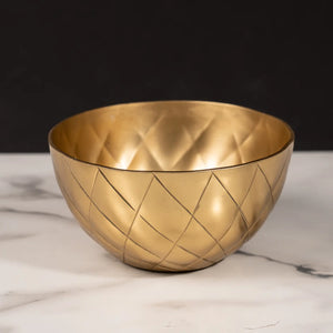 Gold Crosshatch Satin Bowl
