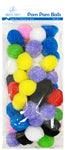 60ct Pom-Poms Assorted Colors Size 1.18"