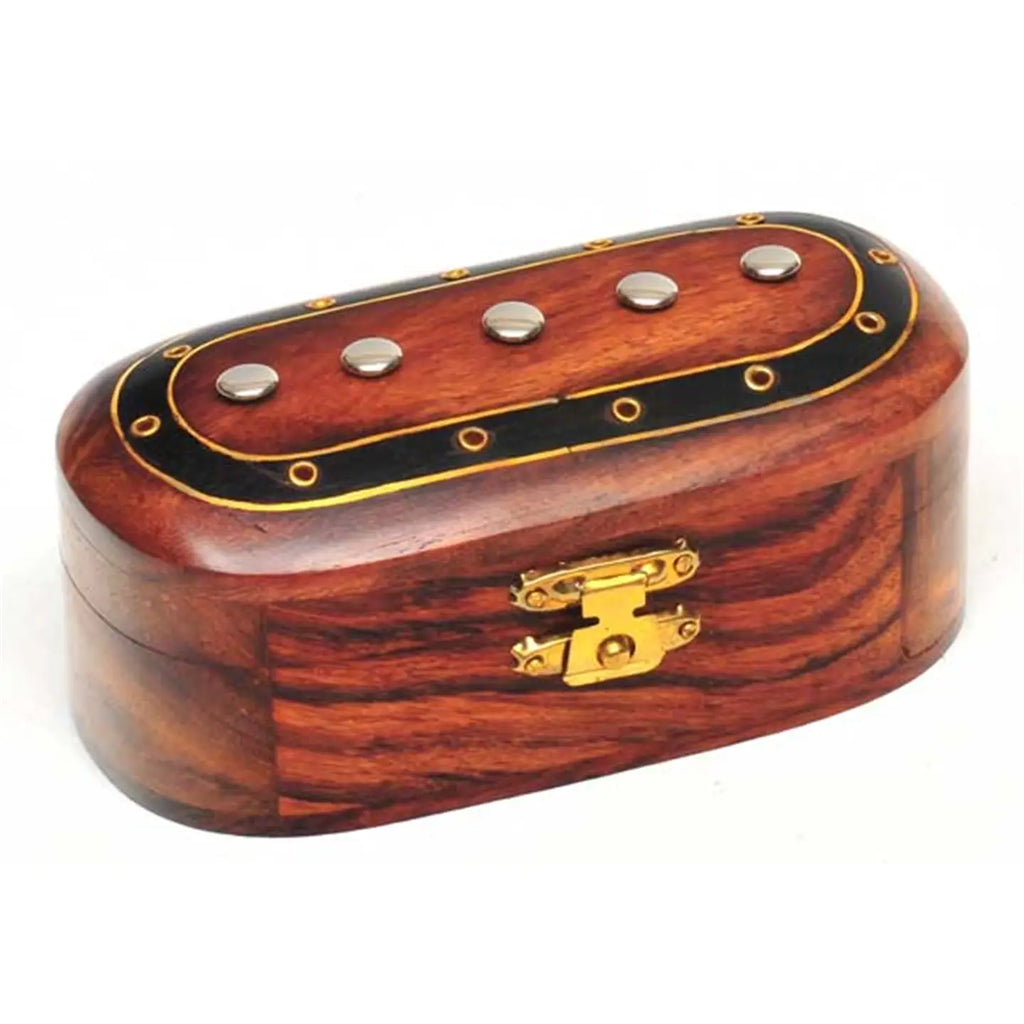 Sheesham Wood Box with Metal Inlay