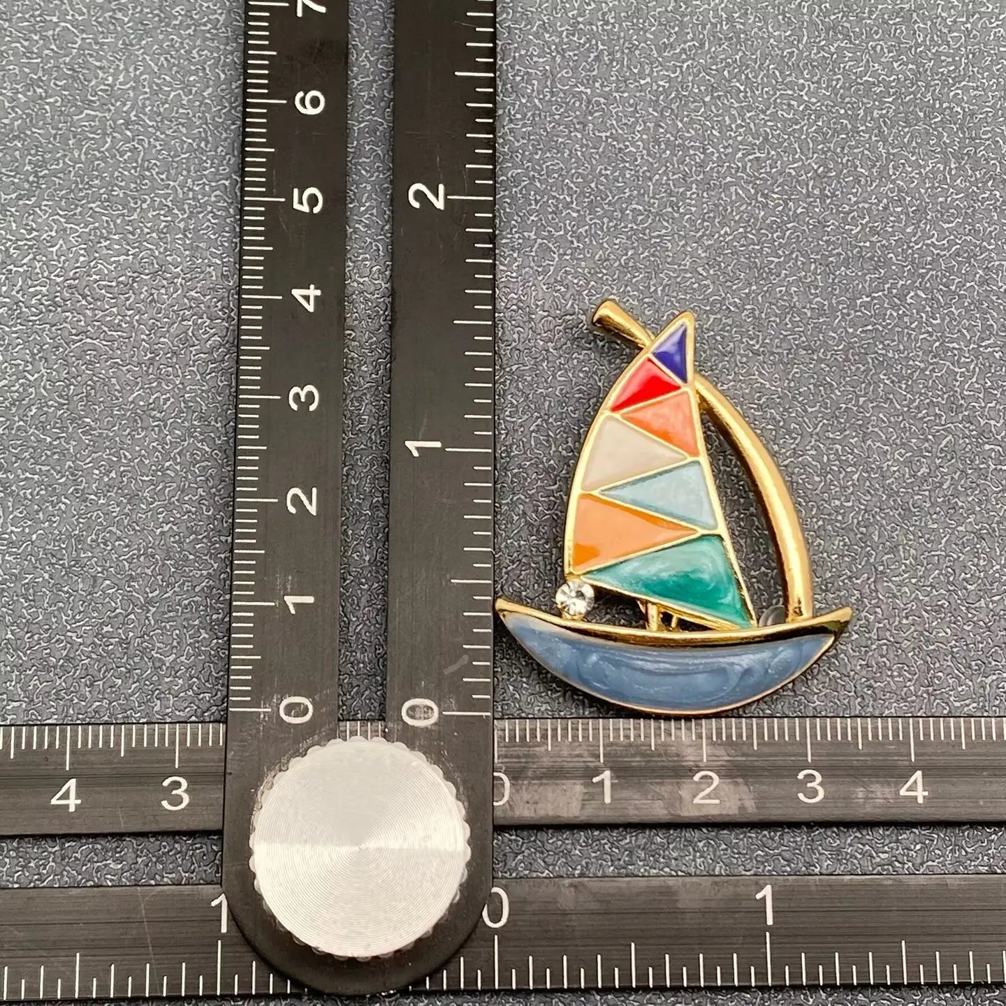 Colored Enamel Sailboat Brooch