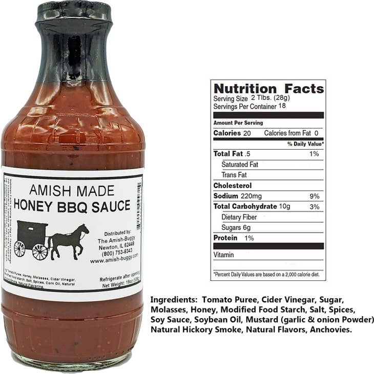 Amish Made Bbq Sauce 19 oz. Jar (choose your Flavor)