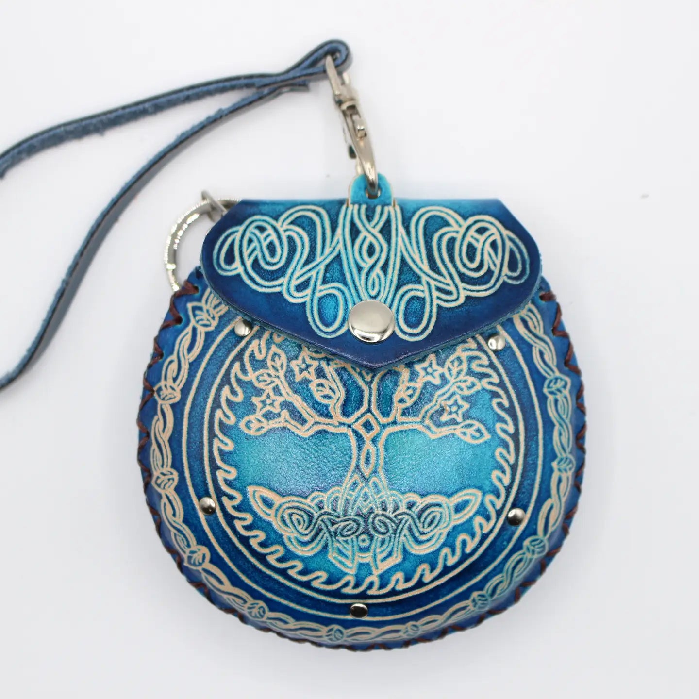 Tree of Life Wristlet Leather Coin Purse