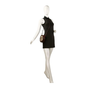 Decorative Round Shoulder Bag-Coffee