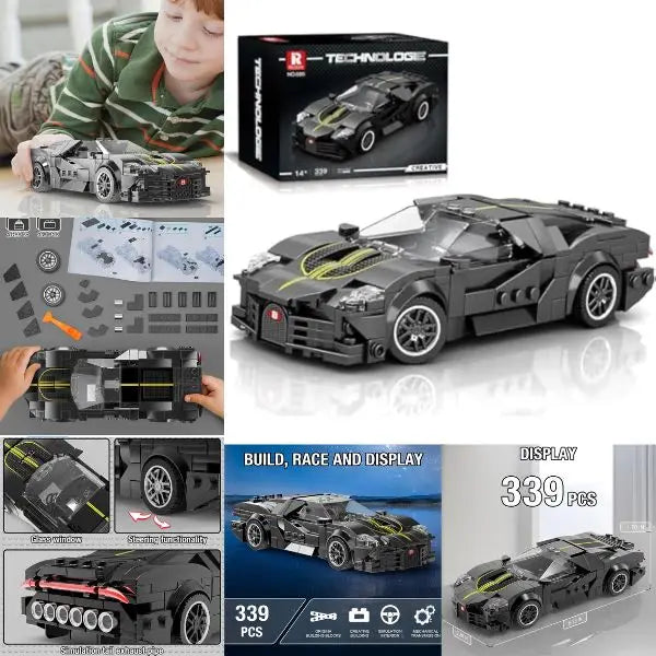 ReoBrix Technologie - 339PC Creative STEM Building Block Model - NO.685 Race Car Mode