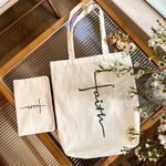 Faith Canvas Tote and Pouch Set – Inspirational Gift