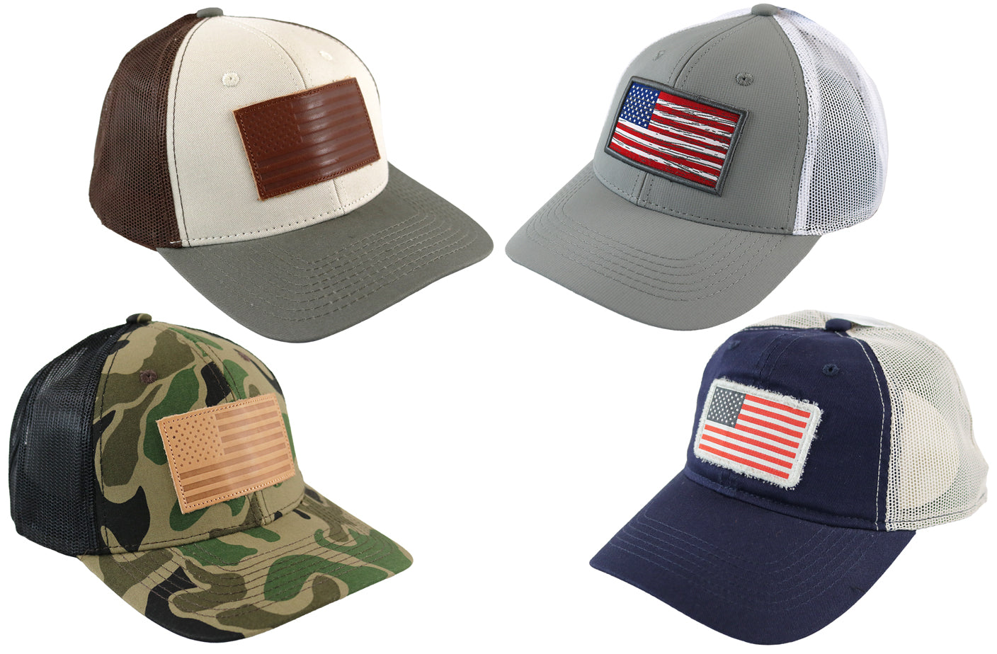 Baseball Hat (Embroidered USA Flags)- 4 Styles to Choose From!