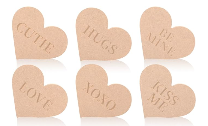 Wooden Conversation Hearts (Not Painted)