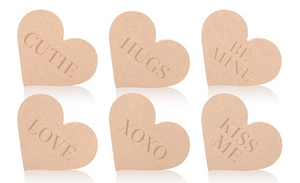 Wooden Conversation Hearts (Not Painted)