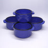 Set of Four Cobalt Blue Speckled Crockery Bowls