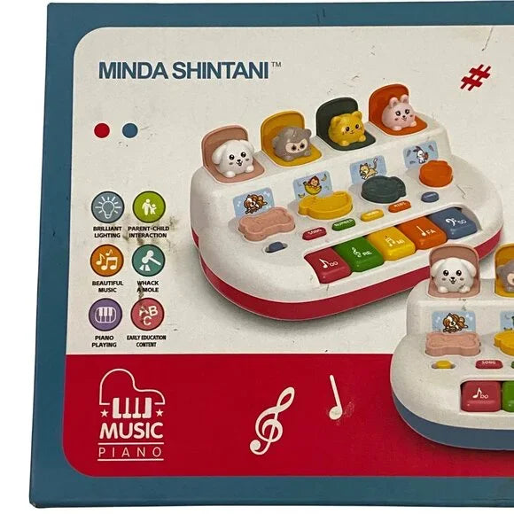 Early Education Electronic Organ Music Toy Piano Animals-Red