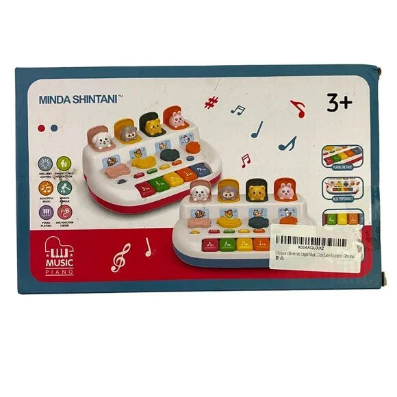 Early Education Electronic Organ Music Toy Piano Animals-Red