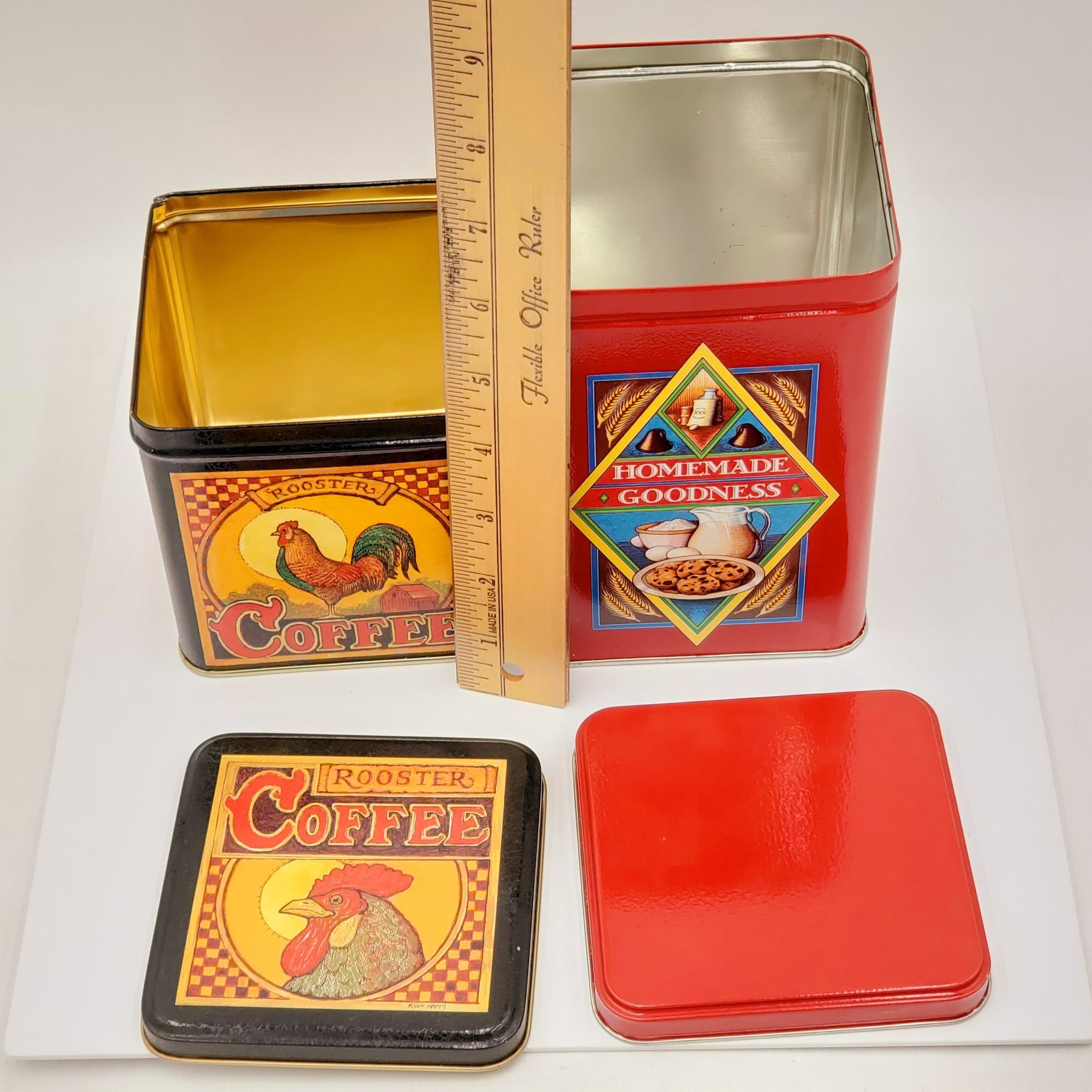 2 Piece Rooster Coffee and Nestle Toll House Tin Set