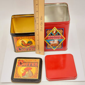 2 Piece Rooster Coffee and Nestle Toll House Tin Set
