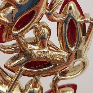 Vintaged Kramer Burgundy Thermoset Brooch