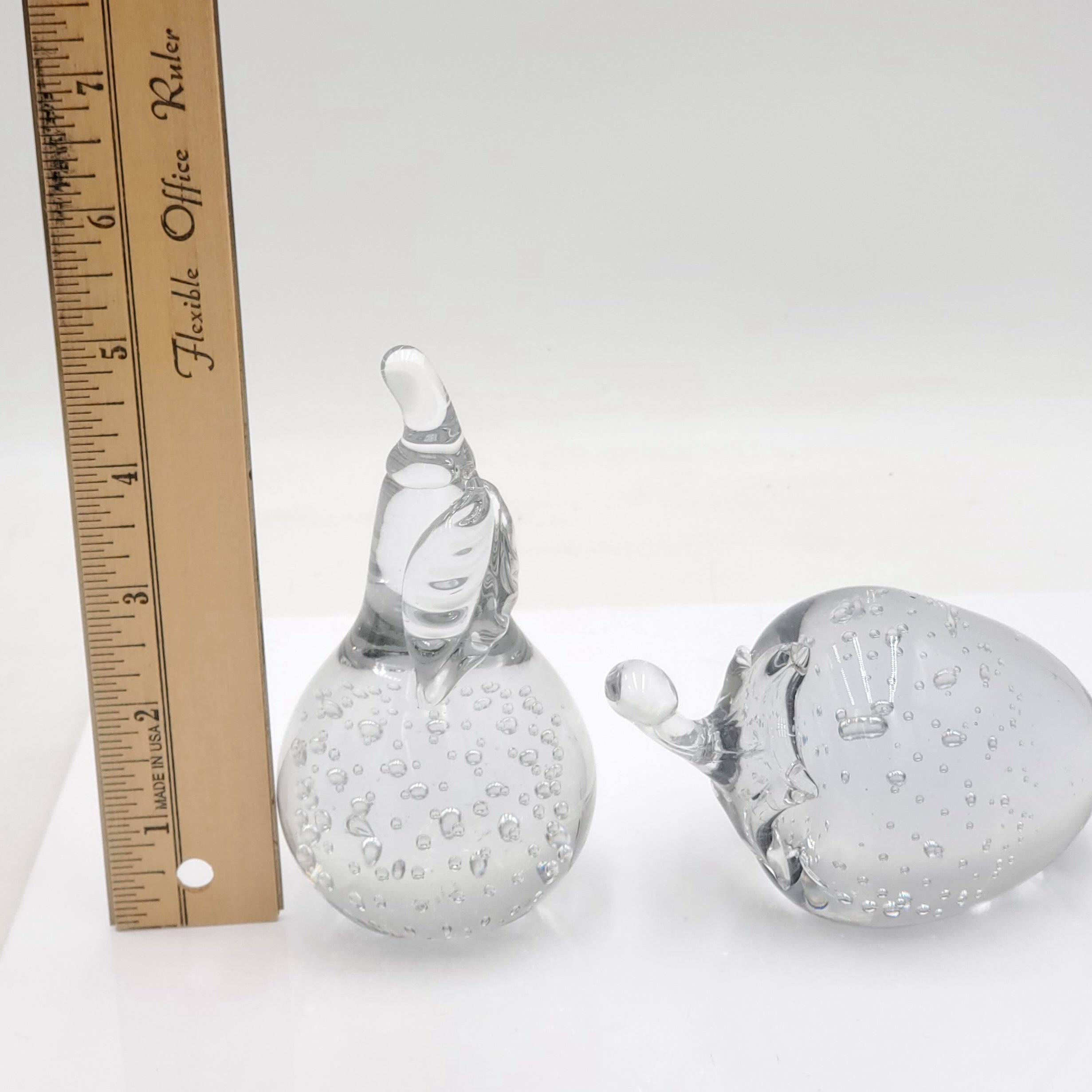 Crystal Clear Glass Paperweight Set of 2