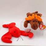 1993 Beanie Babies 2 Pack-Chocolate the Moose and Pinchers the Lobster