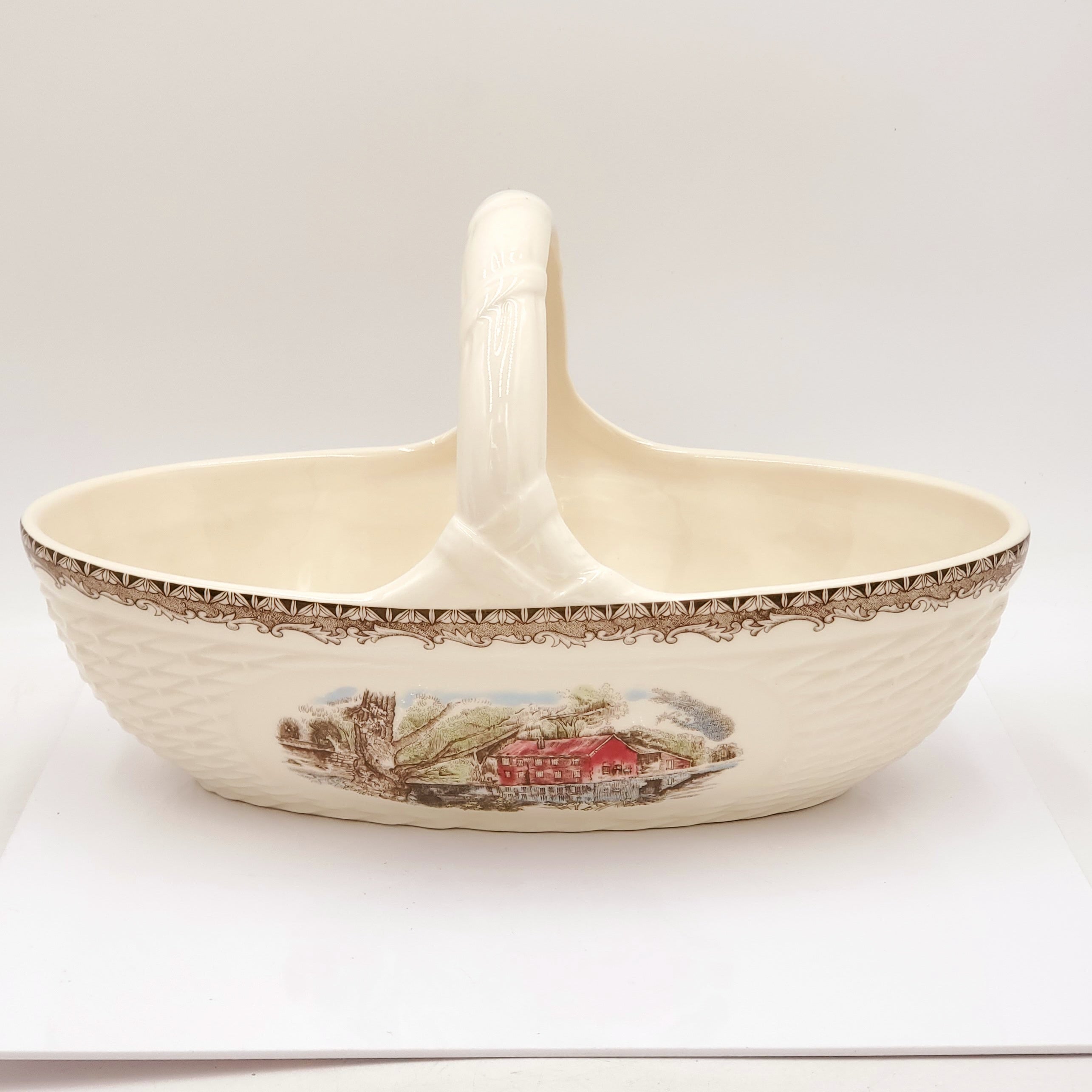 Limited Edition Johnson Brothers Friendly Village 50th Anniversary 11" Handled Basket