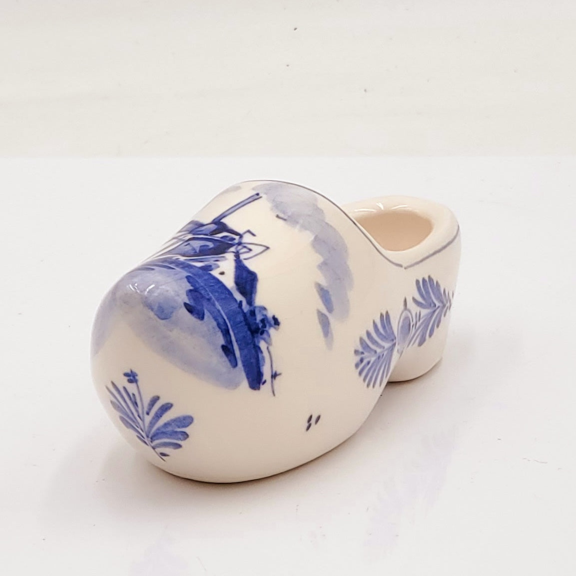 Delft Blue Hand Painted Ceramic Clog Shoe- Made in Holland Dutch Windmill