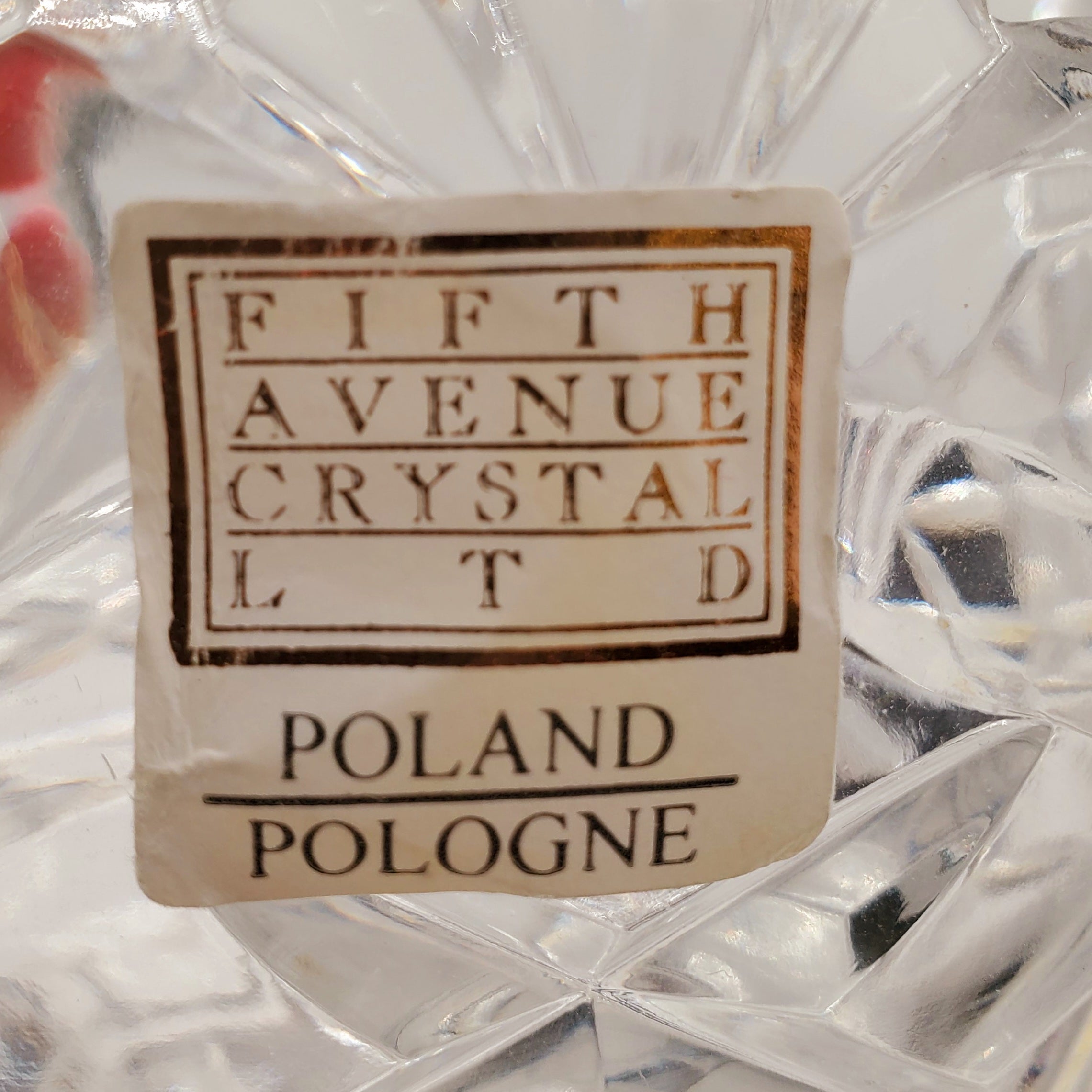 Fifth Avenue Vintage Wellington Basket 24% Lead Crystal-Made in Poland