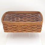 Longaberger 2004 Slanted Hand Woven Basket with Plastic Protector