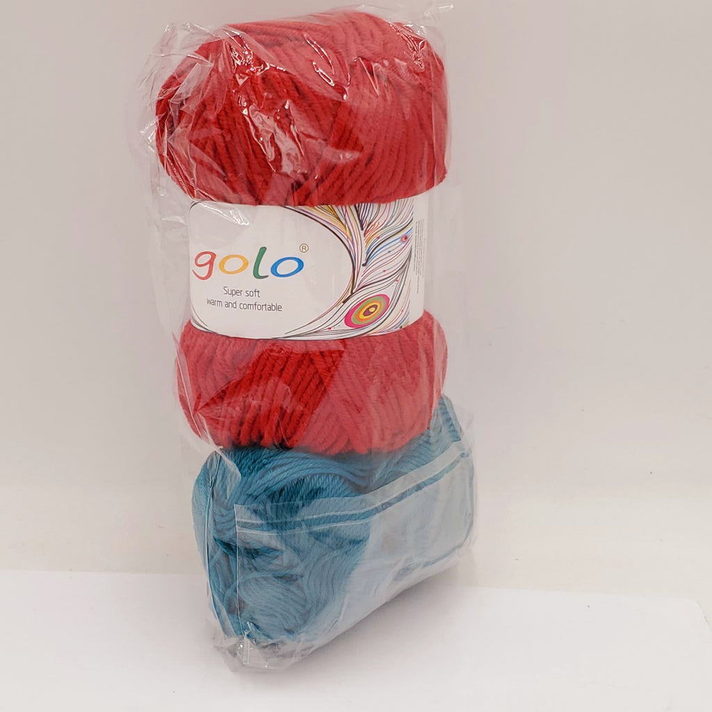 Golo Yarn Blanket Yarn for Crocheting-Red and Blue