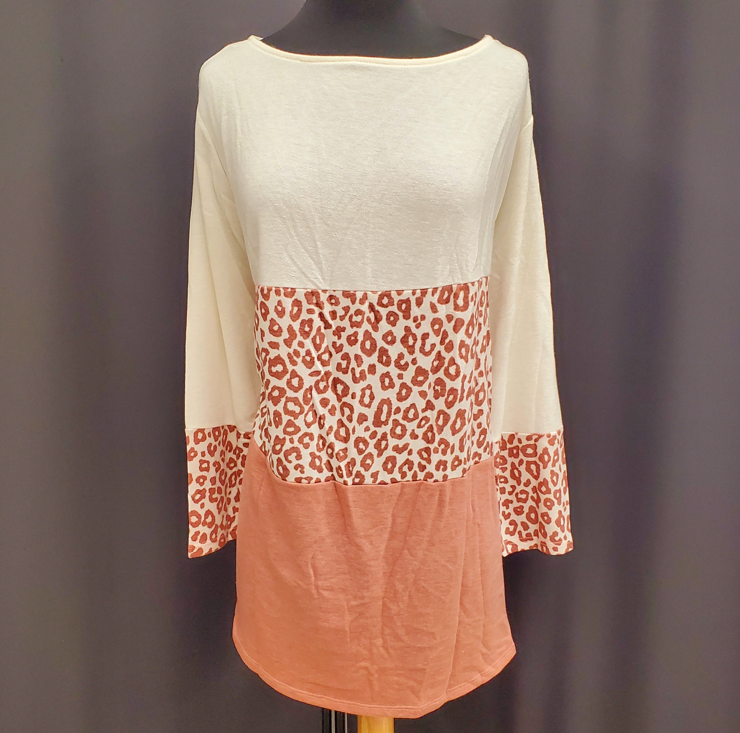 Plus Sized French Terry Long Sleeved Shirt-Mauve