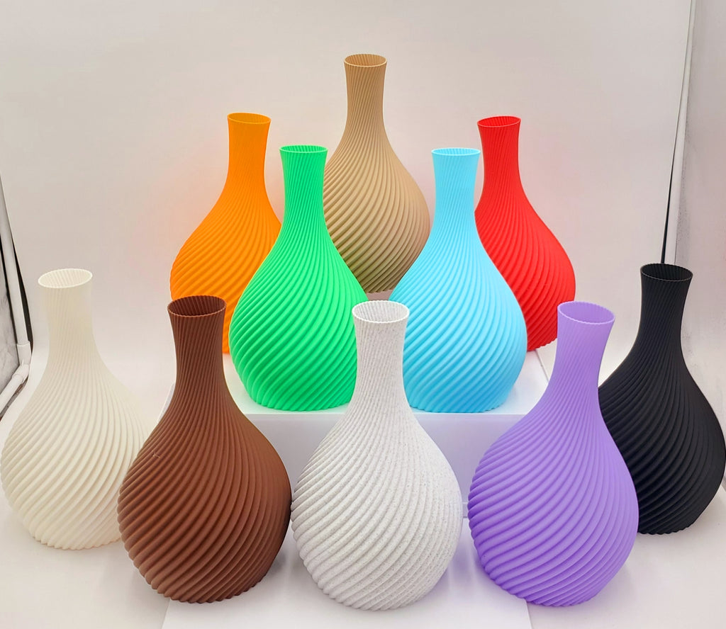 Spiral Vase-3D Printed-Choose your favorite color!