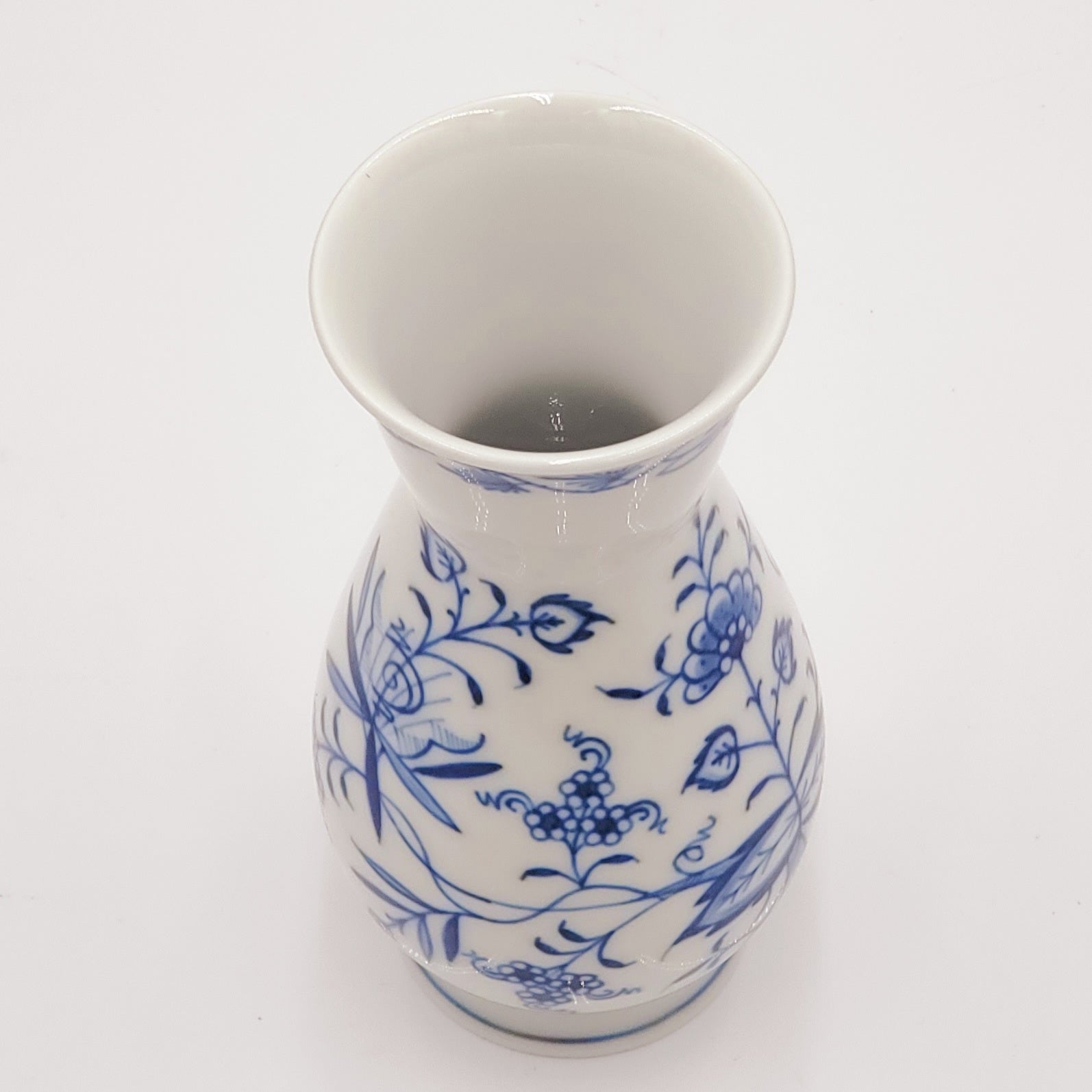 Meissen Porcelain Blue Onion Vase-Hand Painted-Made in Germany