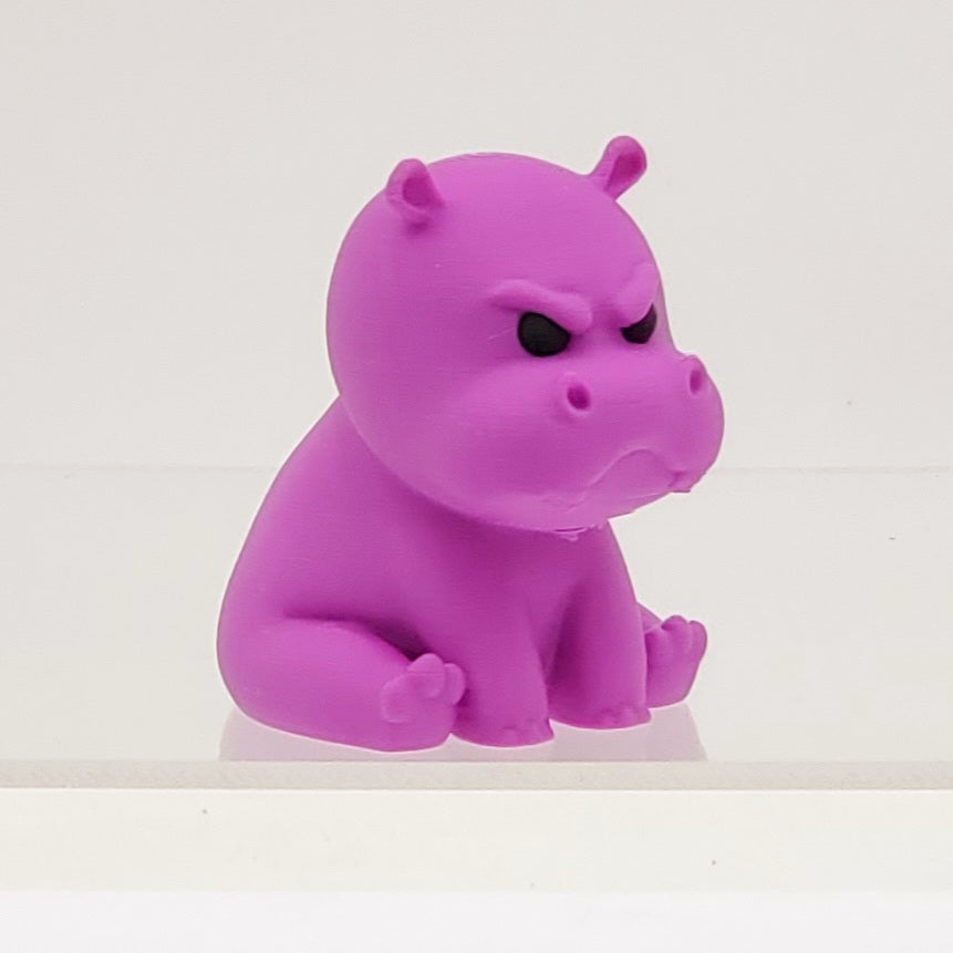 Purple Hippo Angry Little Animals -3D Printed