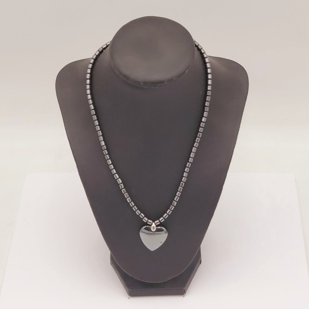 Hematite Heart Necklace