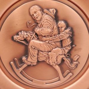 Norman Rockwell "The Christmas Gift" Solid Burnished Copper Plate-1978