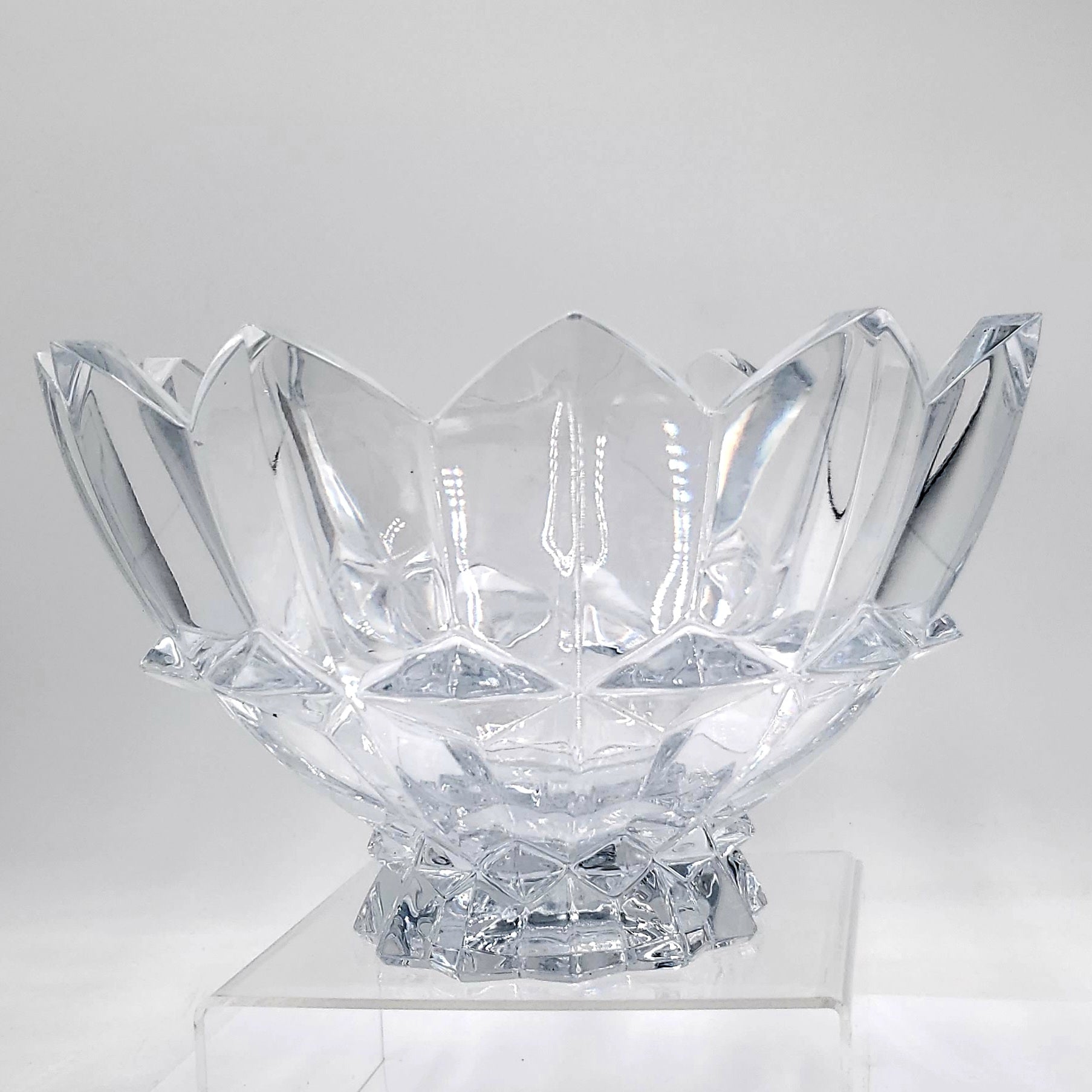 Vintage Heavy  Mikasa Diamond Point Lead Crystal Bowl