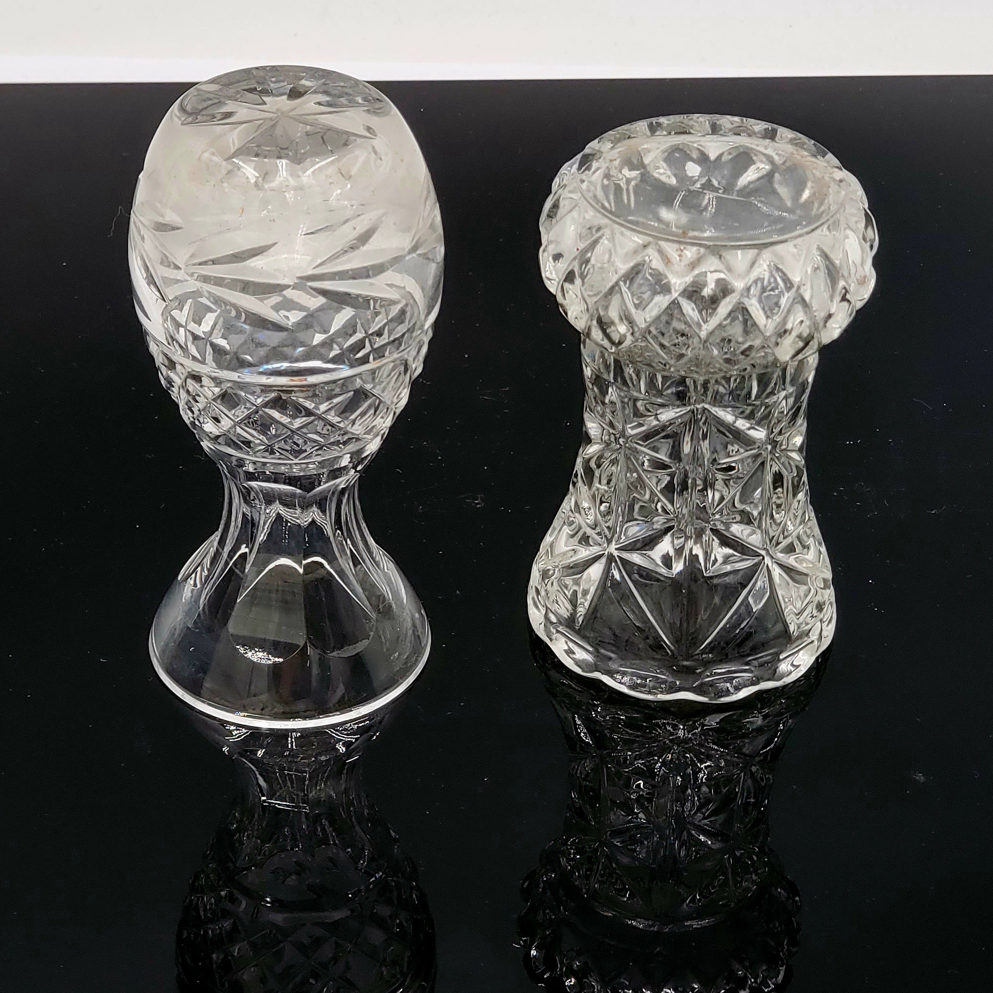 Set of 2 Small Crystal Bud Vases