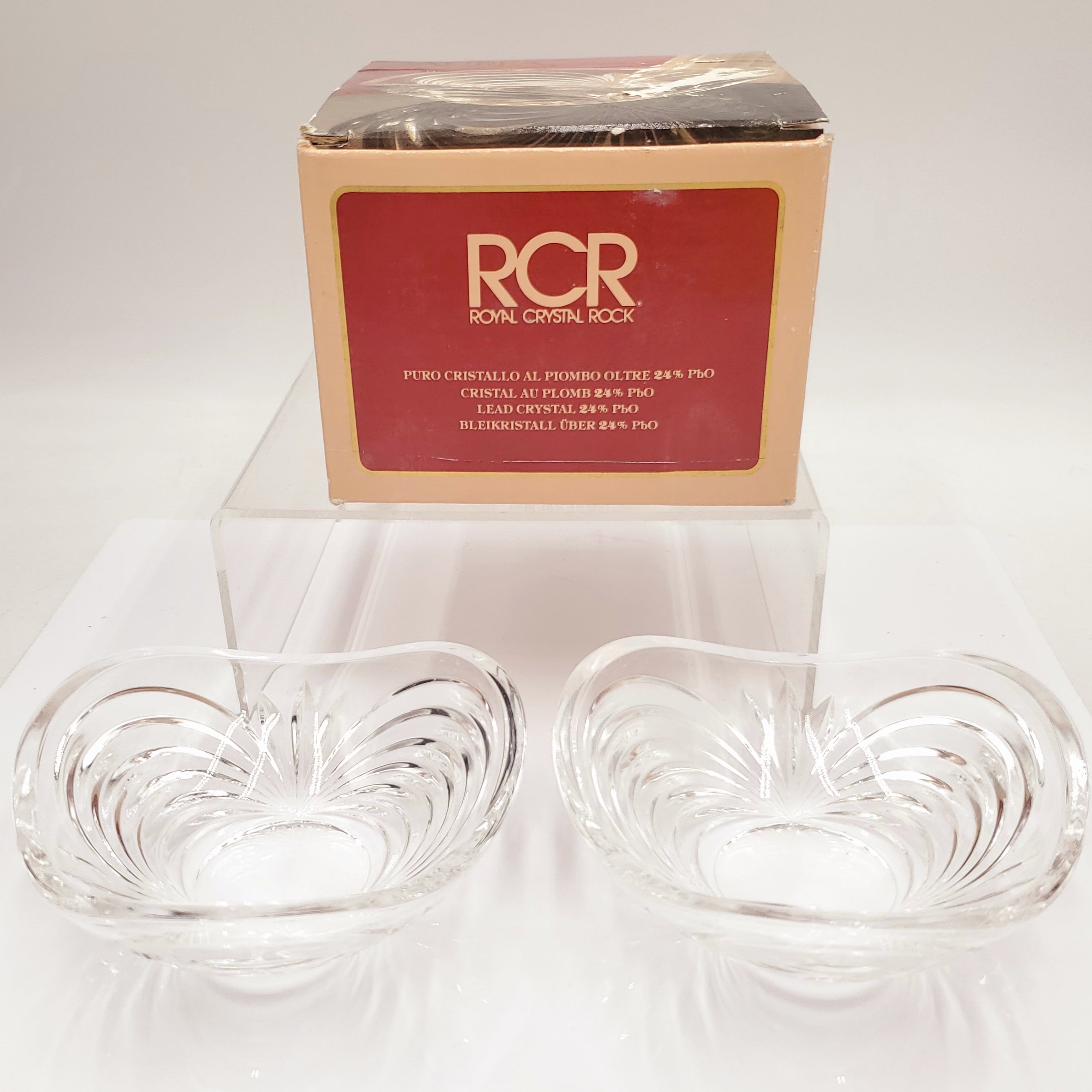 RCR Royal Crystal Rock Set of 2 Small Bowls- Made in Italy