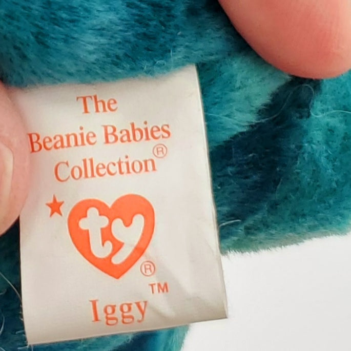 1997 Beanie Babies 4 Pack- Iggy the Iguana, Rainbow the Iguana, Rainbow the Chameleon and Iggy the Tie Die Iguana