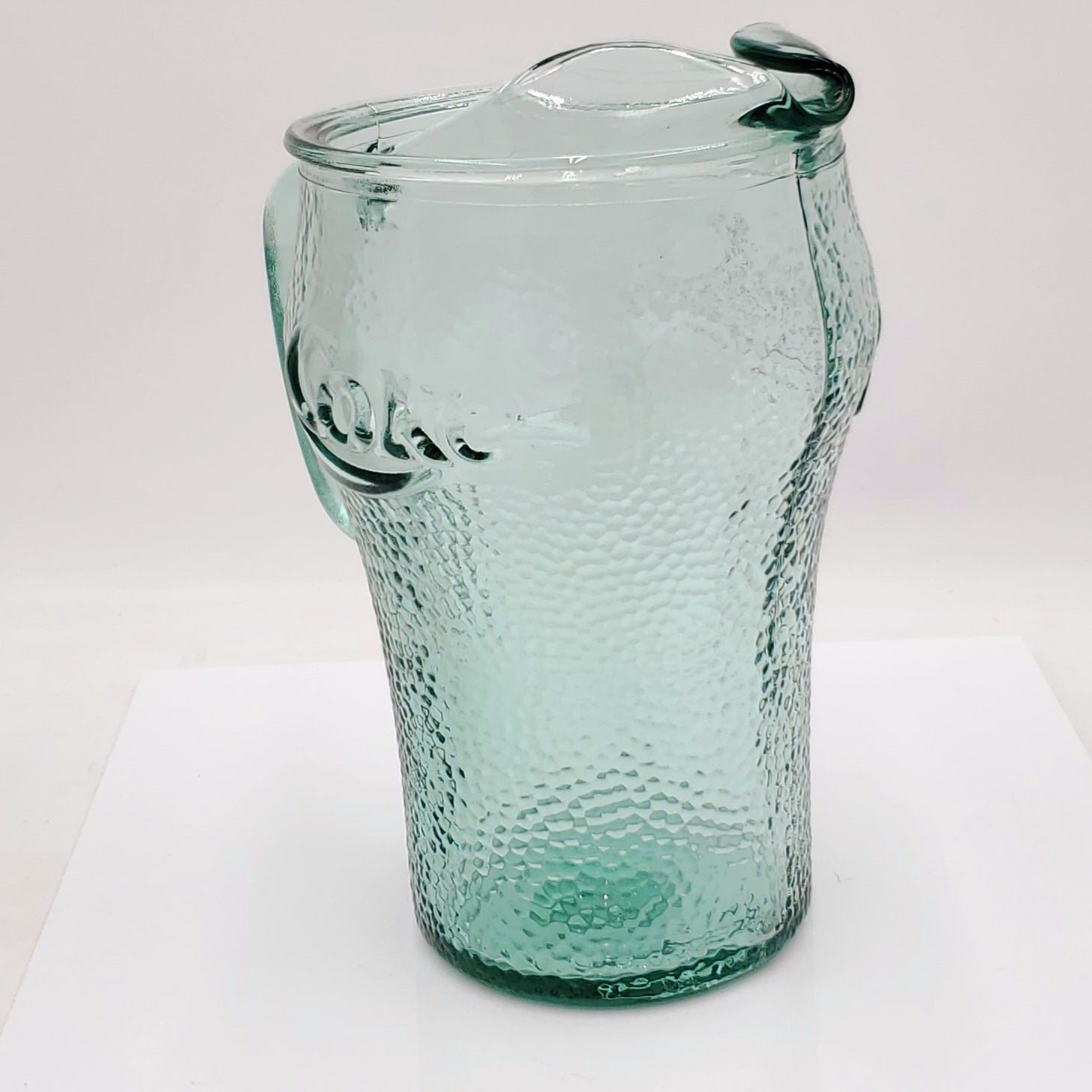Coca-Cola Green Pebbled Glass Pitcher