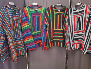 Multicolored Baja Poncho Hoodies